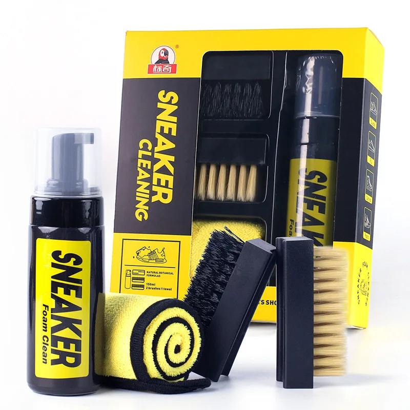 White Sneaker Care Kit - 150ML โฟมกันน้ํารองเท้าผ้าใบทําความสะอาดรองเท้าแปรงรองเท้าชุดโฟมแห้งทําความสะอาดรองเท้าผ้าทําความสะอาดทํางานบนรองเท้าสีขาว Suede BOOT
