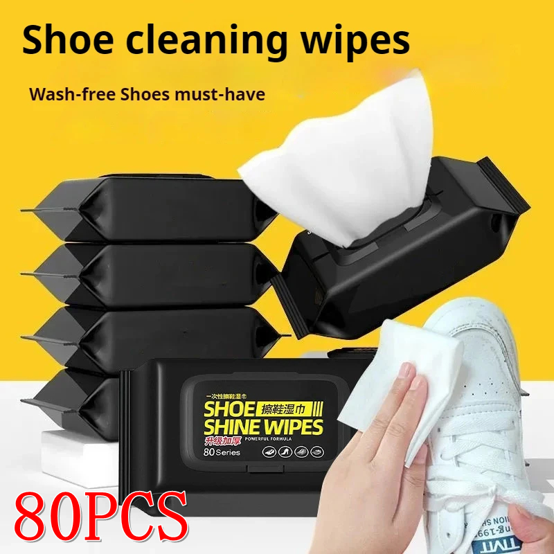 White Sneaker Care Kit - 12/30/80PCS รองเท้าผ้าใบทําความสะอาดรองเท้าทําความสะอาดแบบพกพาทิ้งที่มีประสิทธิภาพผ้าเช็ดทําความสะอาดรองเท้าผ้าเช็ดทําความสะอาดผ้าทํางานบนรองเท้าสีขาว