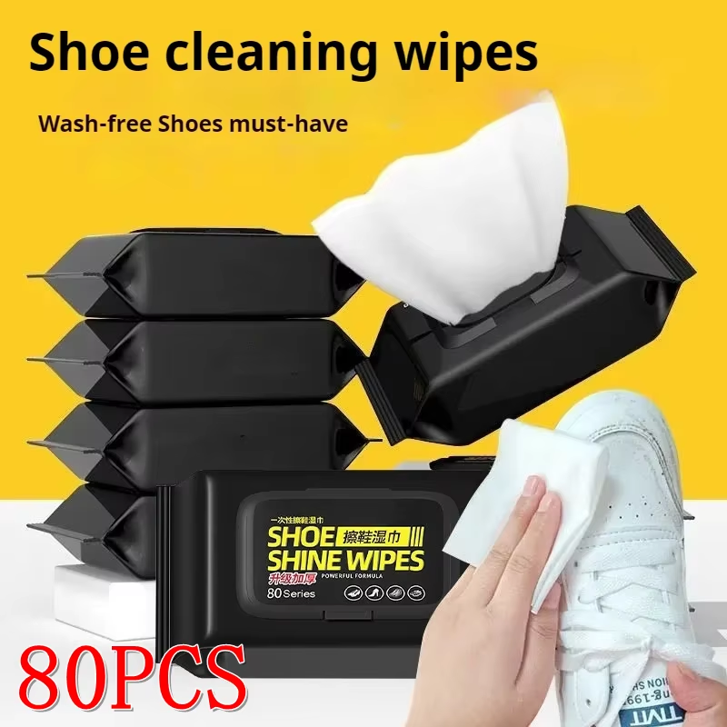 White Sneaker Care Kit - ผ้าเช็ดทำความสะอาดรองเท้าแบบใช้แล้วทิ้ง 12/30/80 ชิ้น สำหรับรองเท้าผ้าใบและรองเท้าสีขาว