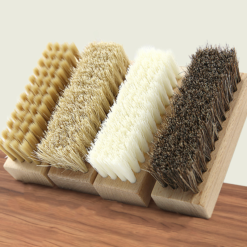 Sneaker Care Kit - แปรงขนหมู1ชิ้นแปรงสำหรับรองเท้าแตะแปรงรองเท้าผ้าใบแปรงทำความสะอาดรองเท้าแปรงทำความสะอาดรองเท้าแปรงทำความสะอาดรองเท้าด้ามไม้รองเท้า