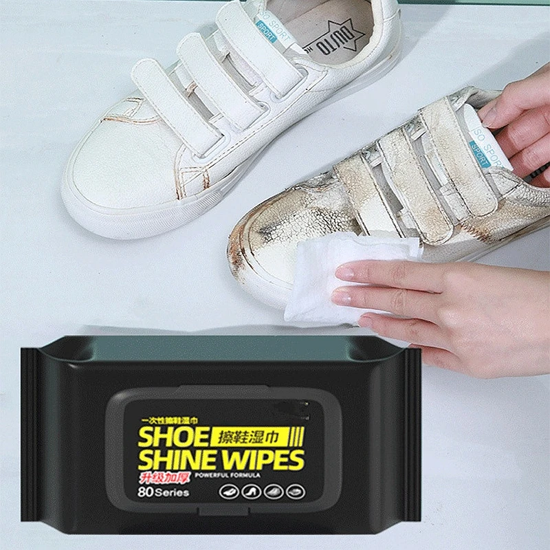 White Sneaker Care Kit - ผ้าเช็ดทําความสะอาดรองเท้ากลางแจ้งแบบพกพา - ผ้าทําความสะอาดรองเท้าผ้าใบแบบใช้แล้วทิ้งอันทรงพลังสําหรับชุดทําความสะอาดรองเท้าผ้าใบสีขาว