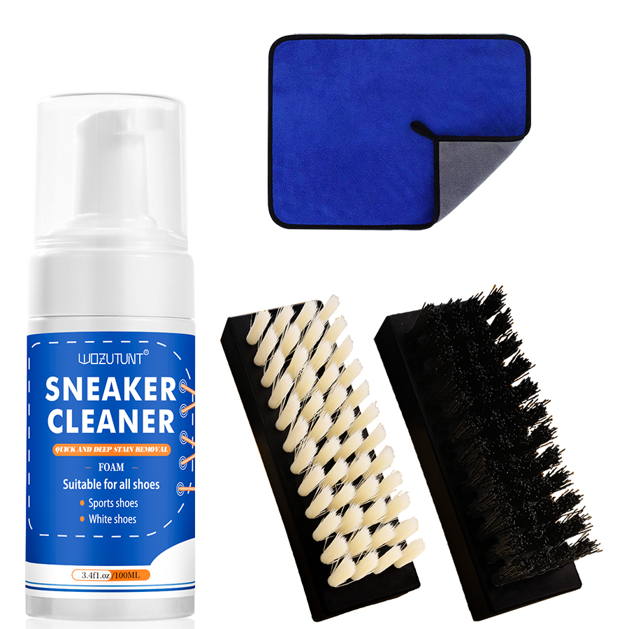 White Sneaker Care Kit - ชุดทําความสะอาดรองเท้าสีขาวสําหรับรองเท้าผ้าใบผ้าใบ Nubuck Suede Decontamination รองเท้าผ้าใบโฟมทําความสะอาดพร้อมแปรง 2