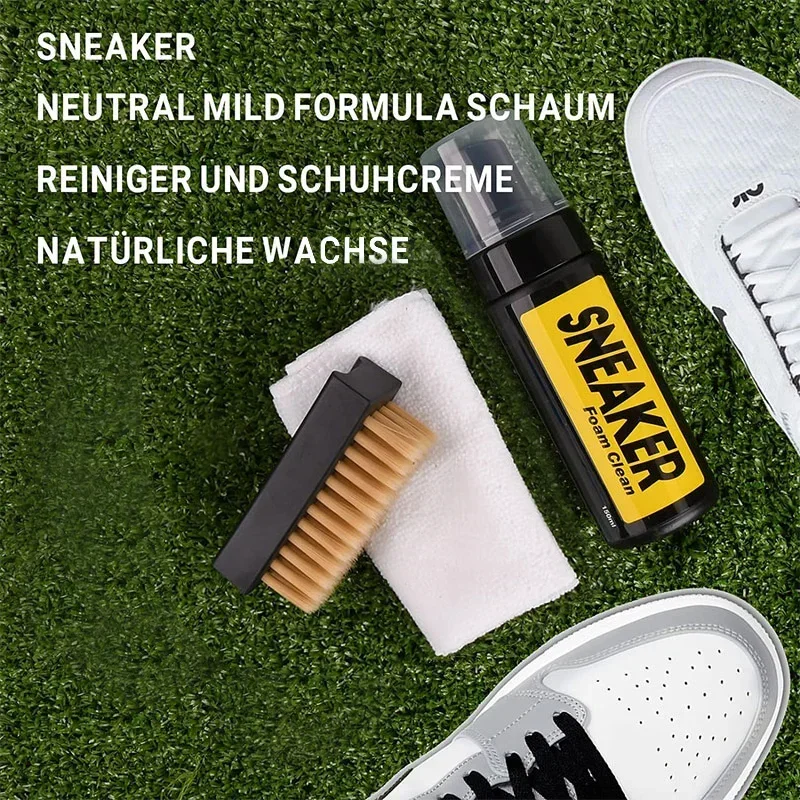 White Sneaker Care Kit - ชุดทำความสะอาดรองเท้าผ้าใบ ชุดทำความสะอาดรองเท้ากีฬา สเปรย์ทำความสะอาดแบบแห้ง ชุดทำความสะอาดรองเท้าสีขาวขนาดเล็ก ชุดทำความสะอาดรองเท้า ชุดทำความสะอาดรองเท้า