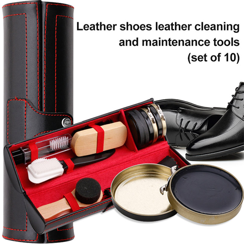 Sneaker Care Set - ชุดอุปกรณ์ขัดรองเท้าหนัง 1 ชุด พร้อมแปรงทำความสะอาด ช่วยให้รองเท้าหนังเงางามสะอาด อุปกรณ์ดูแลรองเท้าหนังแบบพกพา
